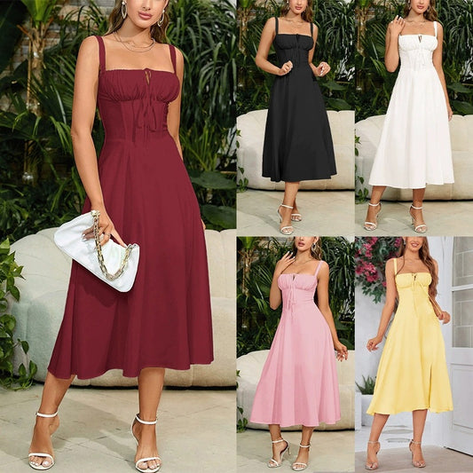 Soléna Corset Milkmaid Midi Dress